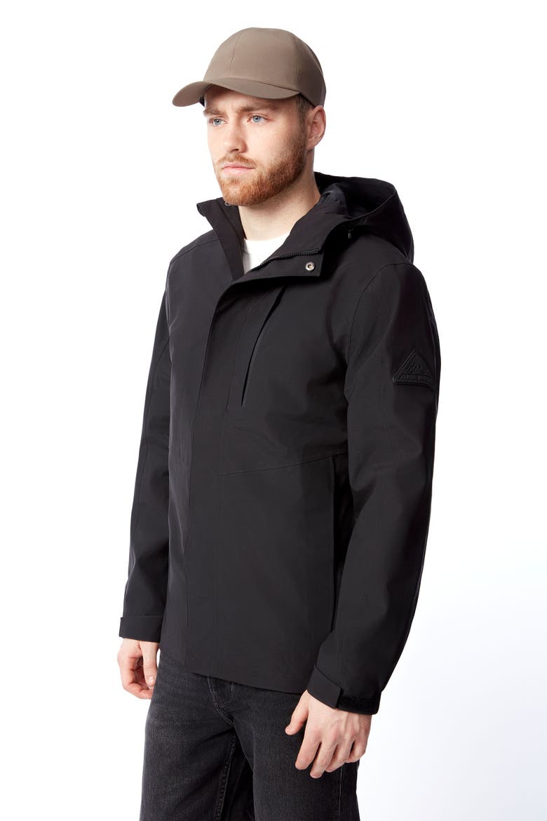 Hudson - Waterproof Hooded Rain Jacket, Alternate, color, BLACK