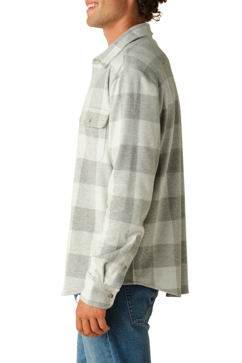 Dunewood Stretch Flannel Button-Up Shirt, Alternate, color, HEATHER GREY BUFFALO CHECK