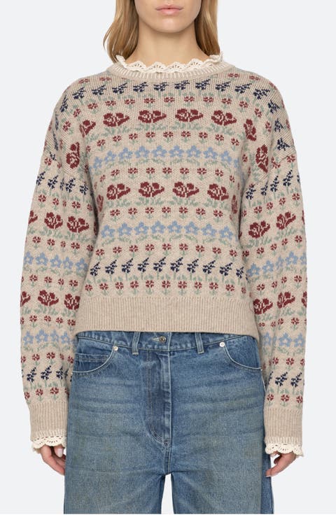 Preston Floral Intarsia Knit Sweater