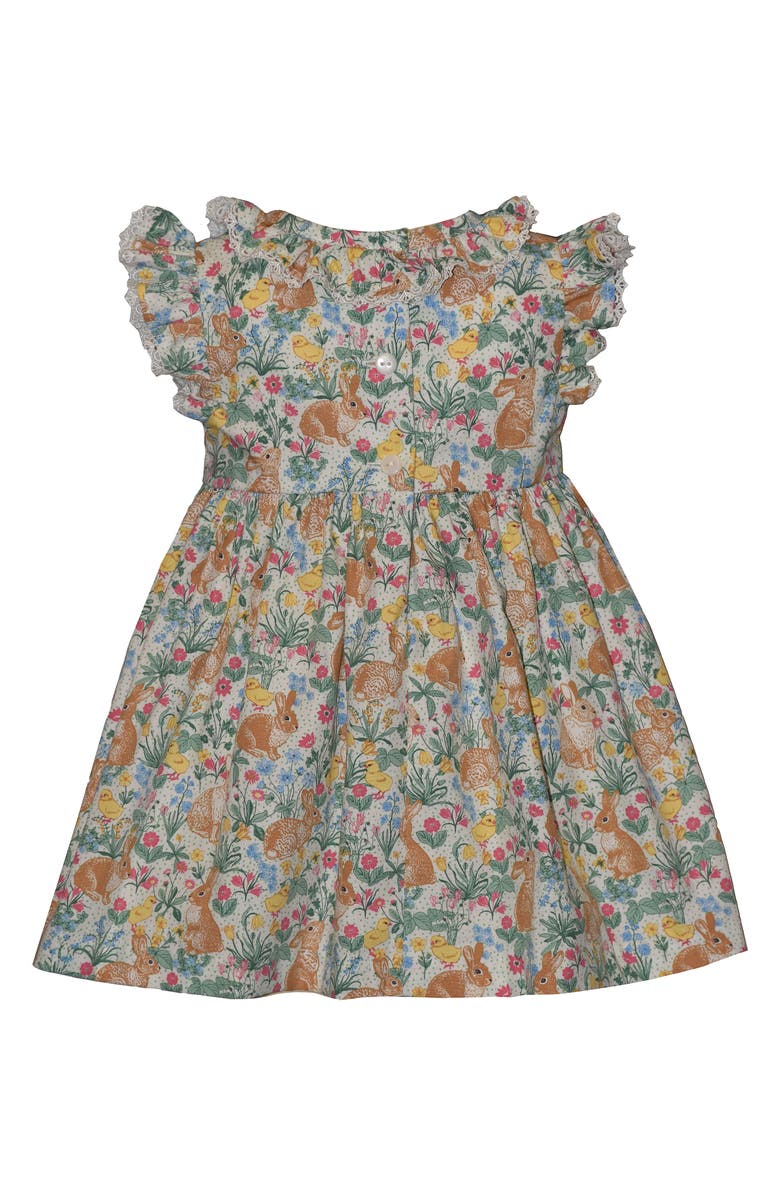 Iris & Ivy Smocked Bunny Print Dress, Alternate, color, Sage