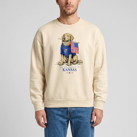 Unisex Uscape Apparel Cream Kansas Jayhawks Americana Good Boy Ribbed Premium Sweatshirt