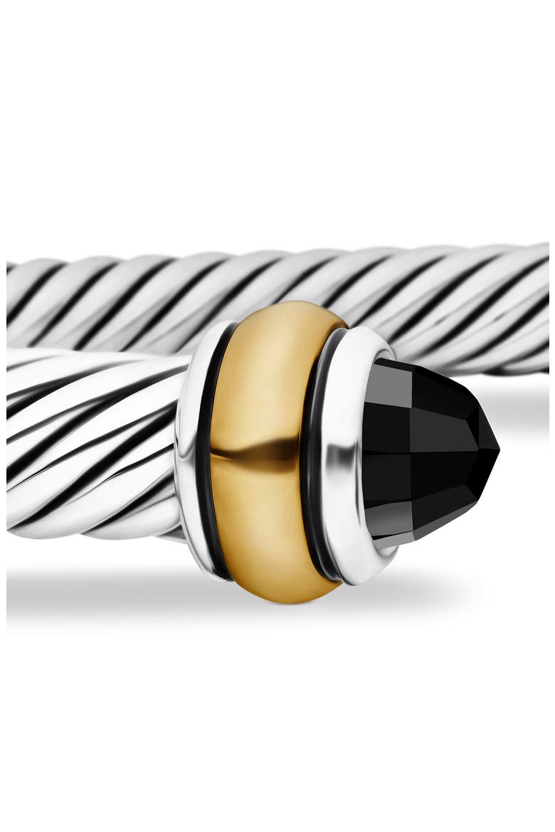 Cable Classic Bracelet with 18K Gold & Semiprecious Stones, 4mm, Alternate, color, BLACK ONYX