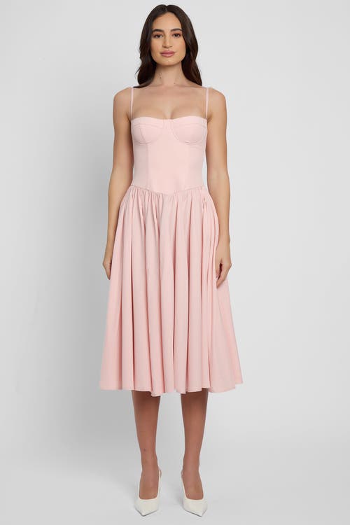 Leau Ballerina Bustier Midi Dress In Pink