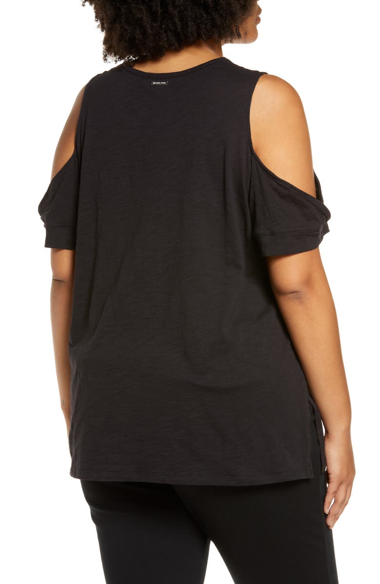 Michael Kors Grommet Cold Shoulder Tunic Top, Alternate, color,