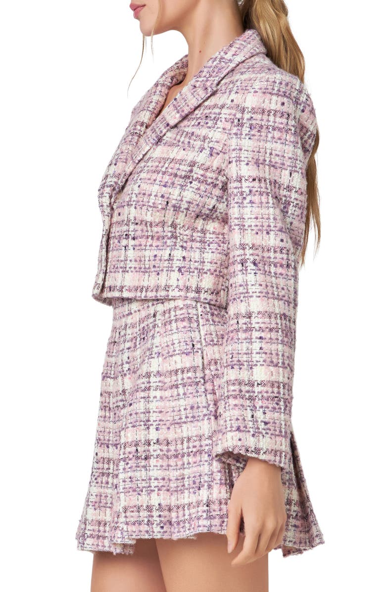 English Factory Tweed Crop Two-Button Blazer, Alternate, color, 