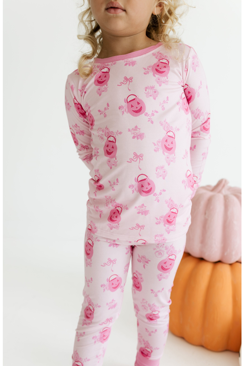 Candy Pail Garden Two Piece Pajama Set, Alternate, color, Light Pink