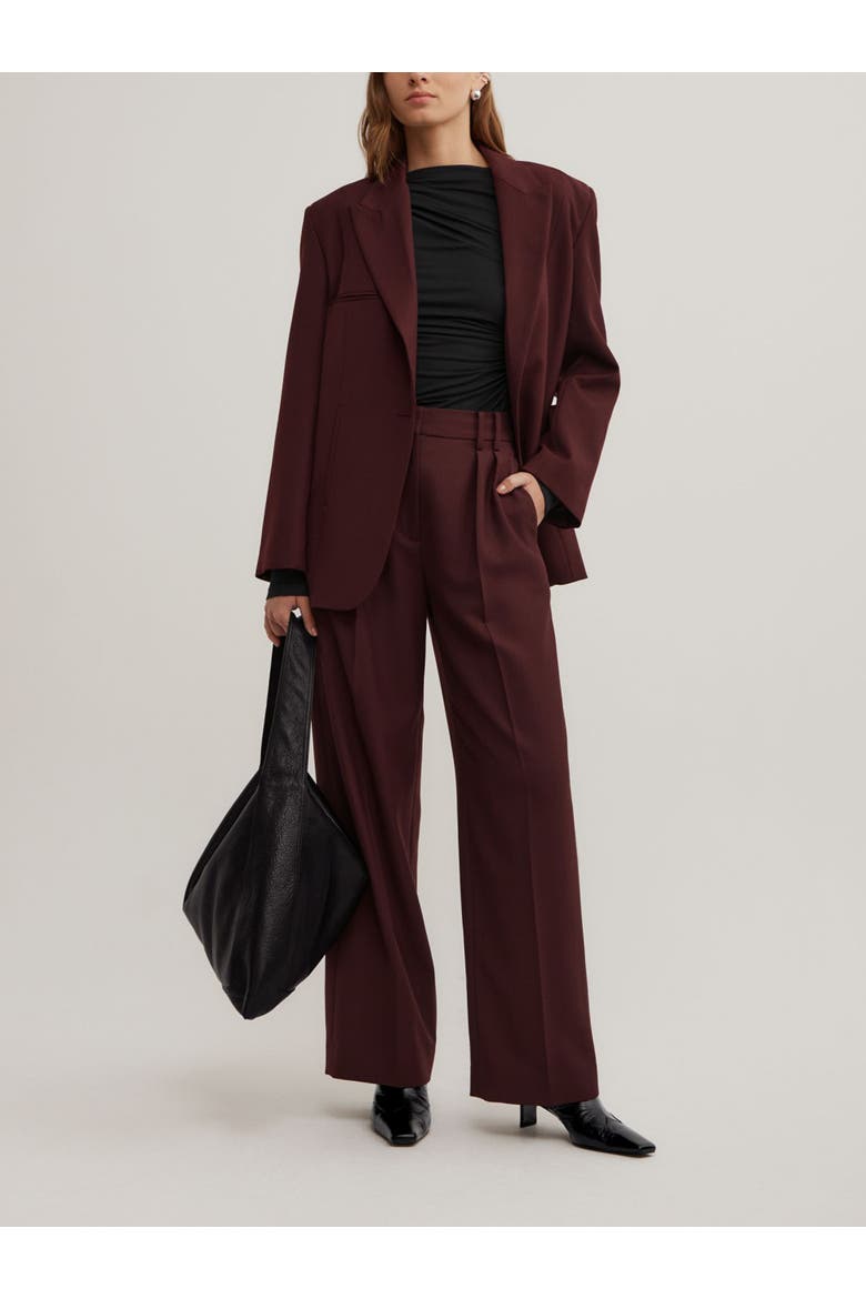 Soft Pleat Trousers, Alternate, color, Wine