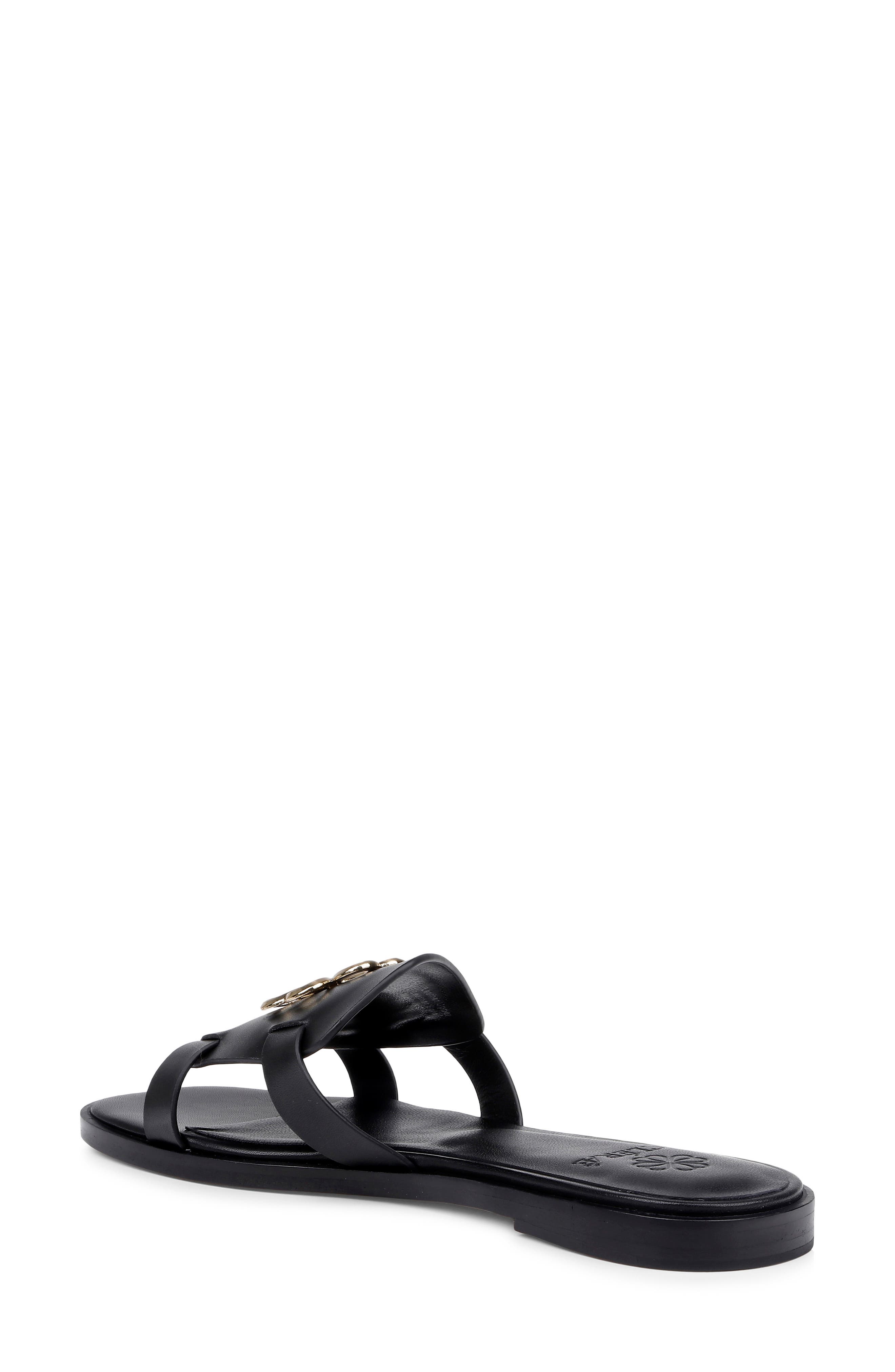 CLERAE Ilena Slide Sandal, Alternate, color, Black Leather