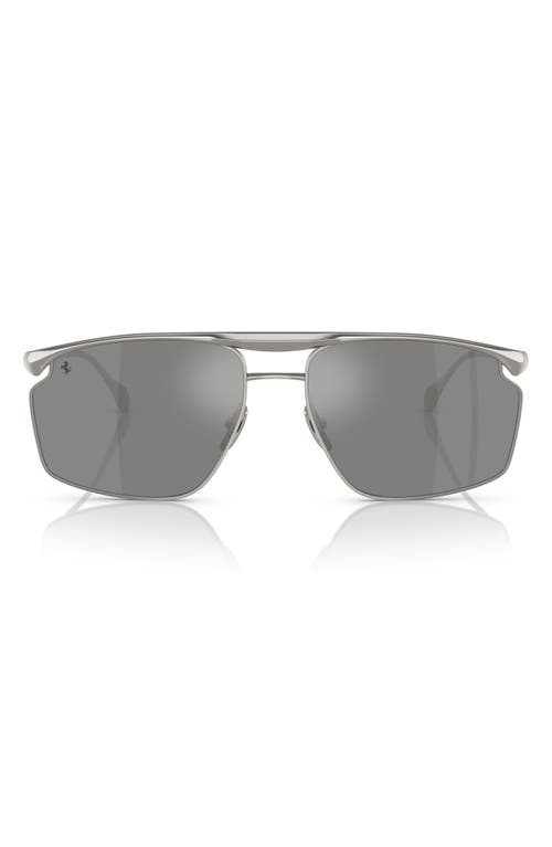 Scuderia Ferrari 61mm Irregular Sunglasses In Silver