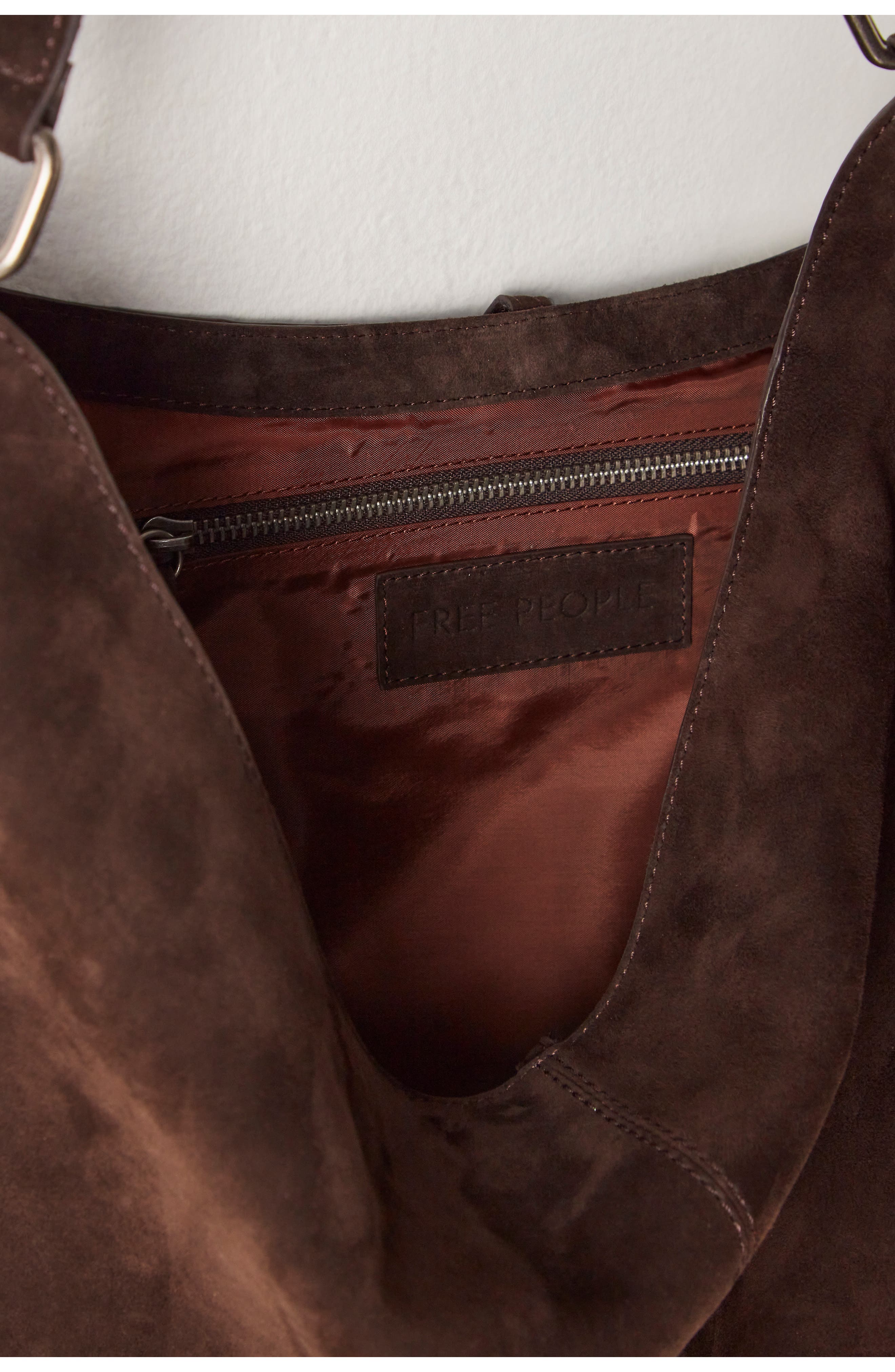 Finn Fringe Leather Shoulder Bag, Alternate, color, ESPRESSO