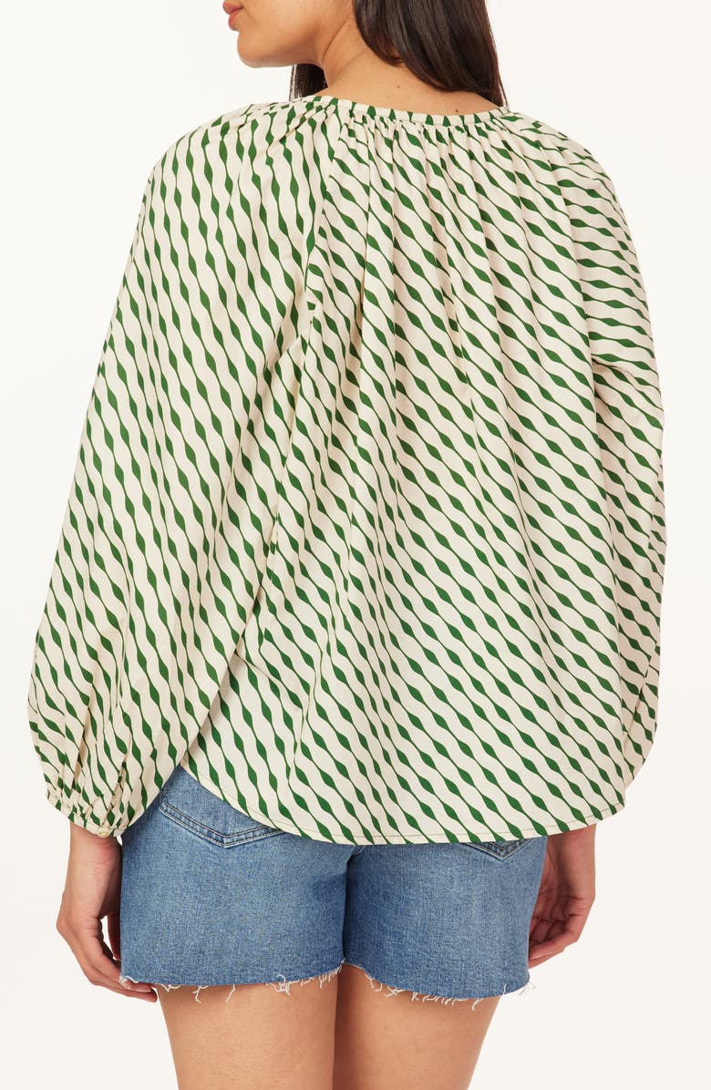 Scotch & Soda Topstitch Peasant Top, Alternate, color, Vintage Stripe