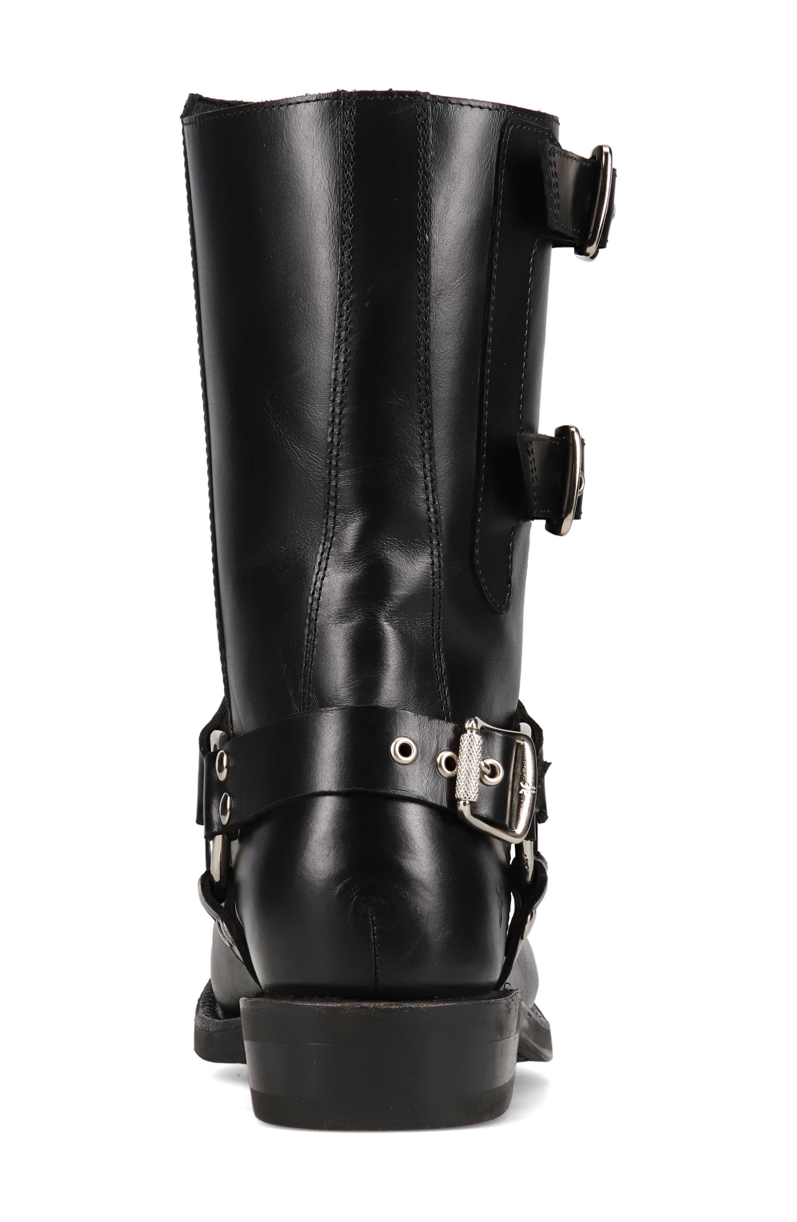 Frye Conway Moto Harness Boot, Alternate, color, Black