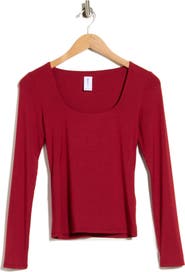 Abound Square Neck Long Sleeve Top