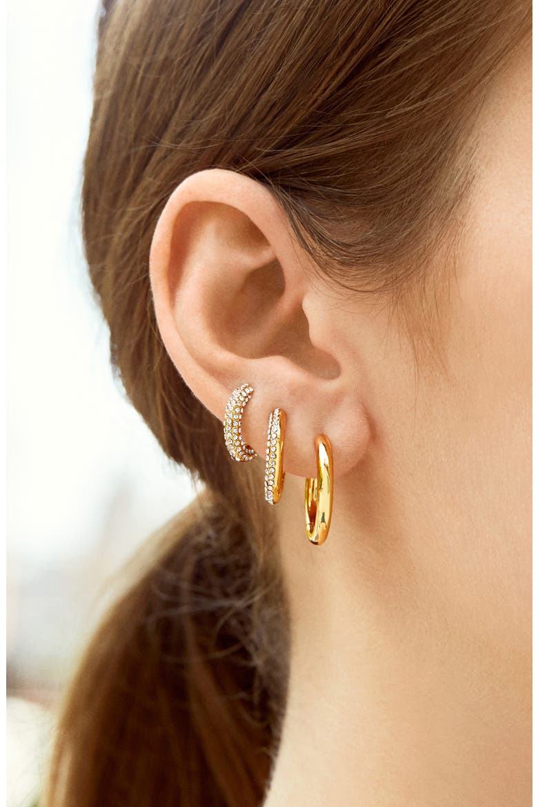 Lucy Set of 3 Huggie Hoop Earrings, Alternate, color, GOLD