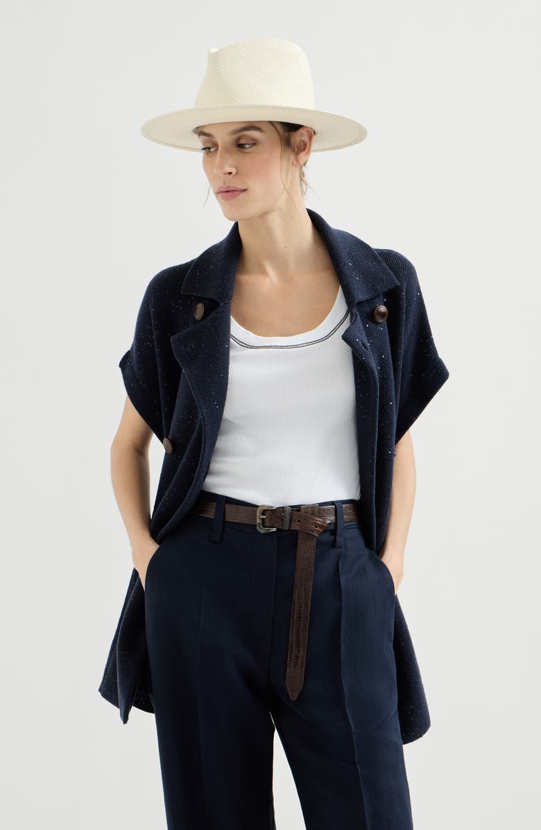 Brunello Cucinelli Cotton Diamond yarn vest, Alternate, color, 