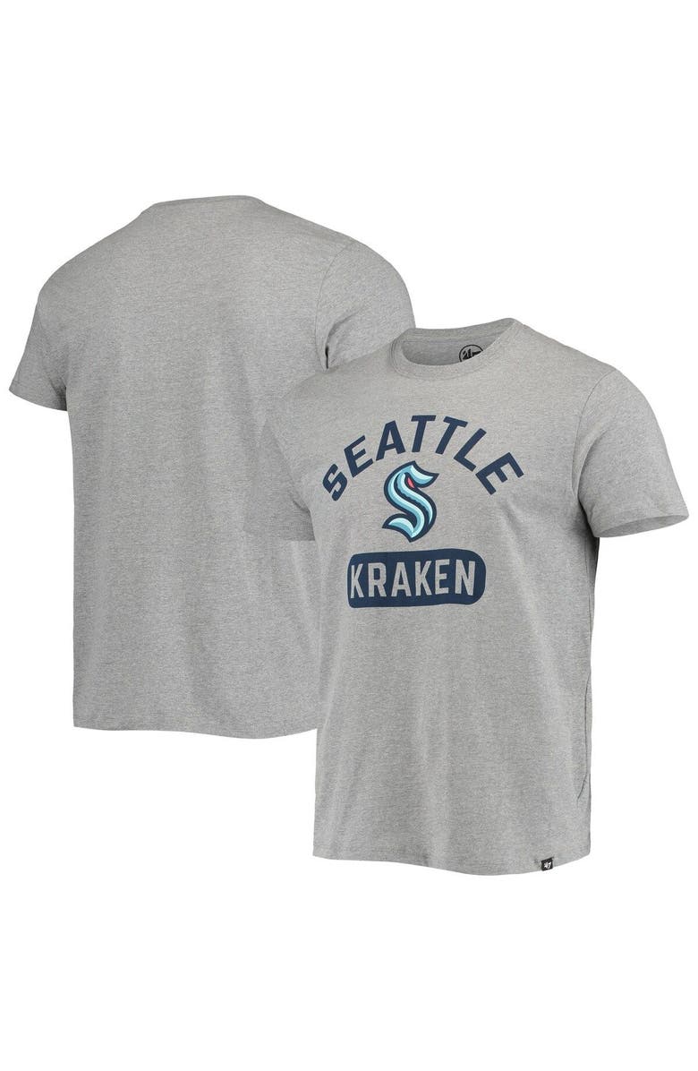 '47 Men's '47 Heathered Gray Seattle Kraken Arch Pill Super Rival T-Shirt, Main, color, 