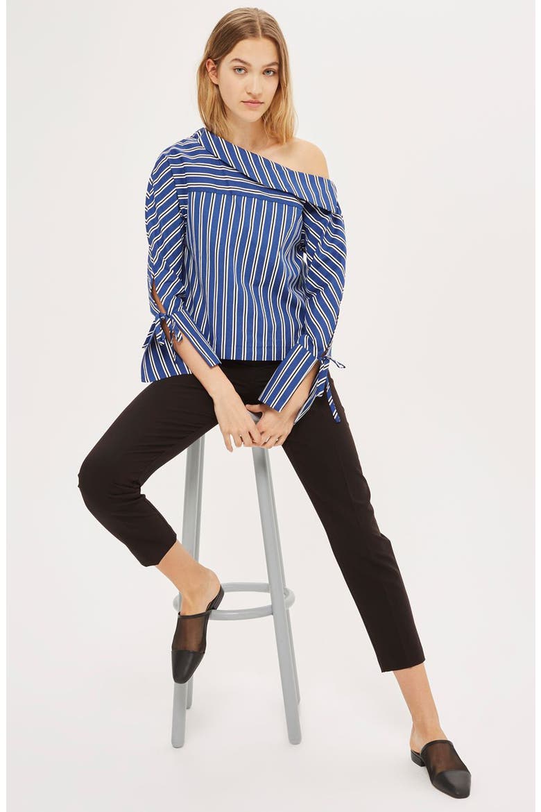 High Waist Cigarette Trousers, Alternate, color, BLACK