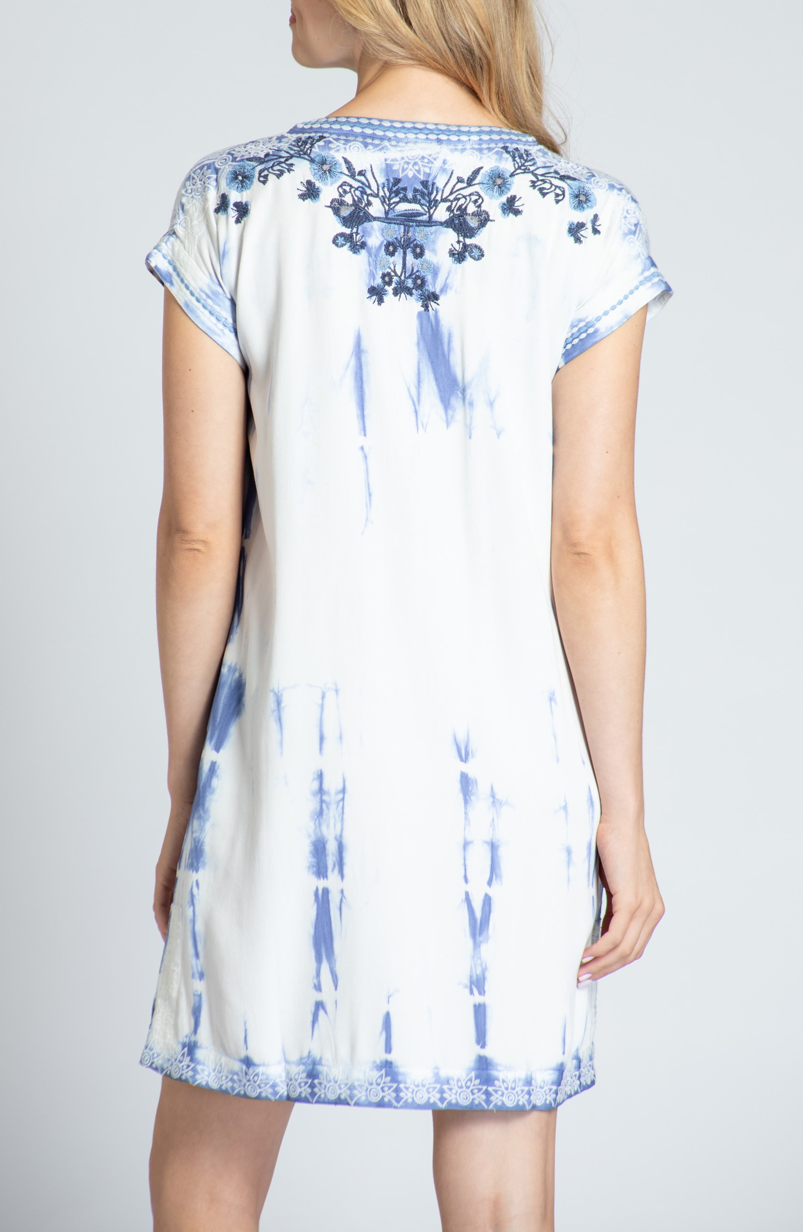 Embroidered Tie Dye Shift Dress - image 2