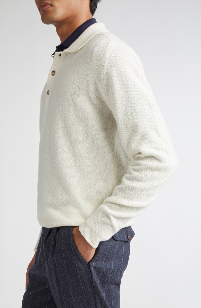 Eleventy Wool & Cashmere Blend Polo Sweater, Alternate, color, 01 White