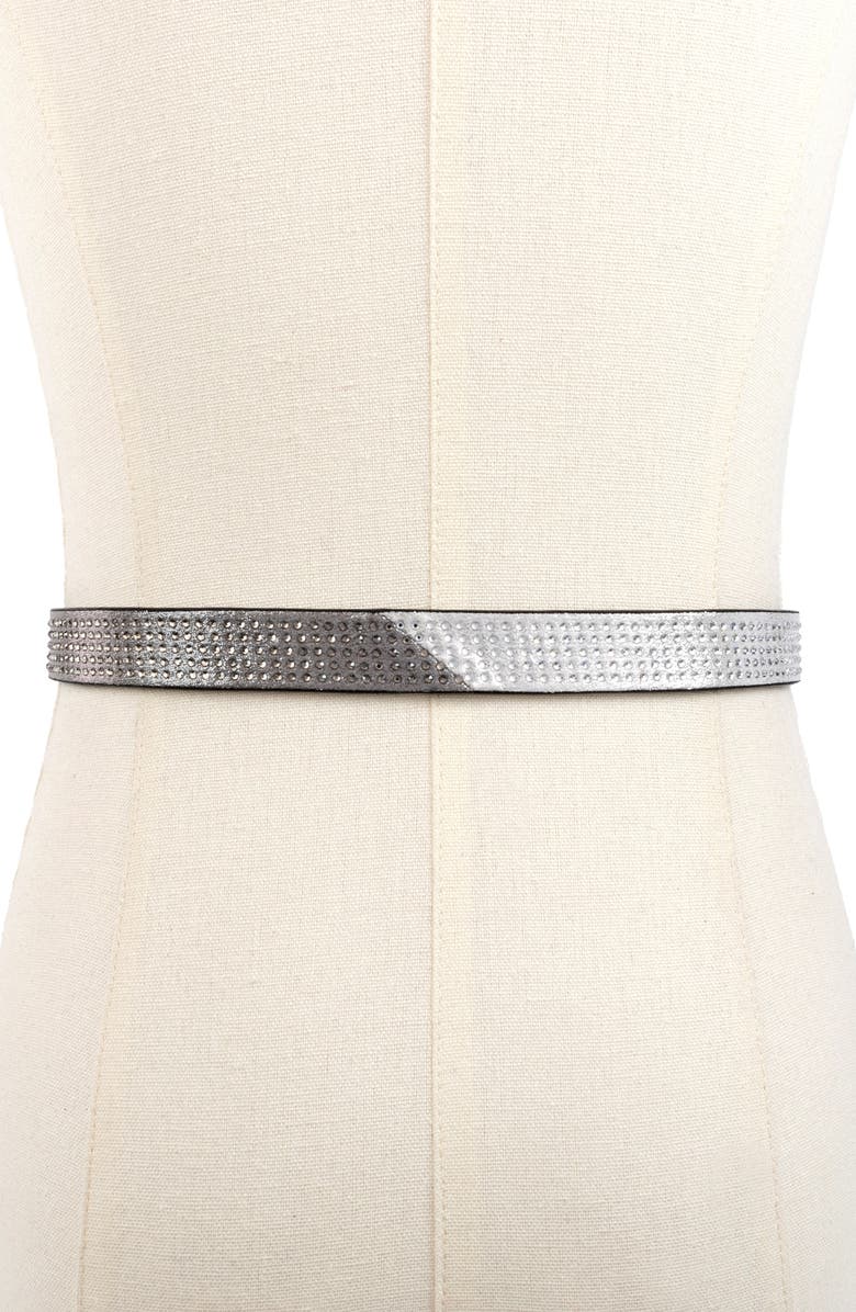 Kurt Geiger London Neutral Metallic Crystal Belt, Alternate, color,