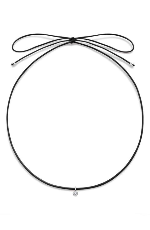 Diamond Pendant Cord Necklace