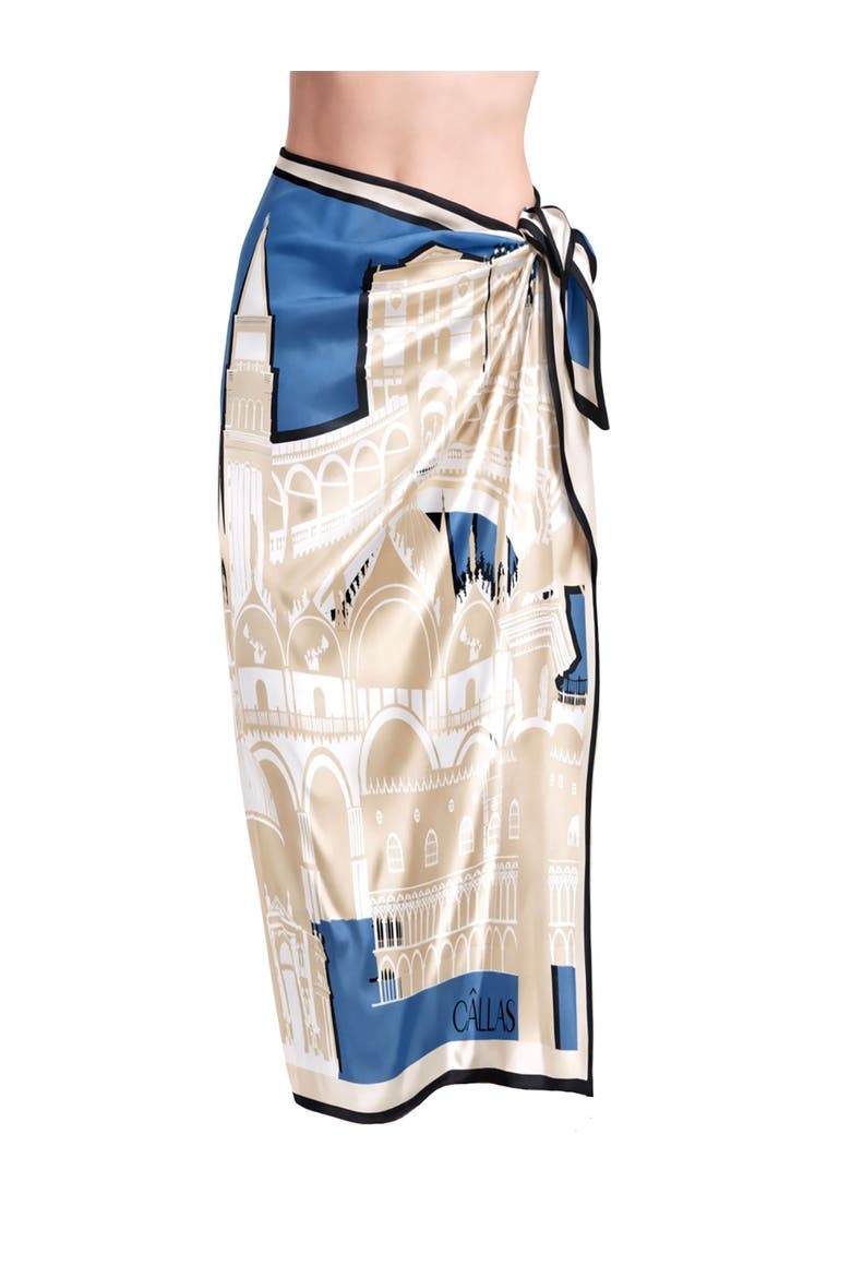 Large Scarf Printed doubleface scarf, Alternate, color, Lagoon