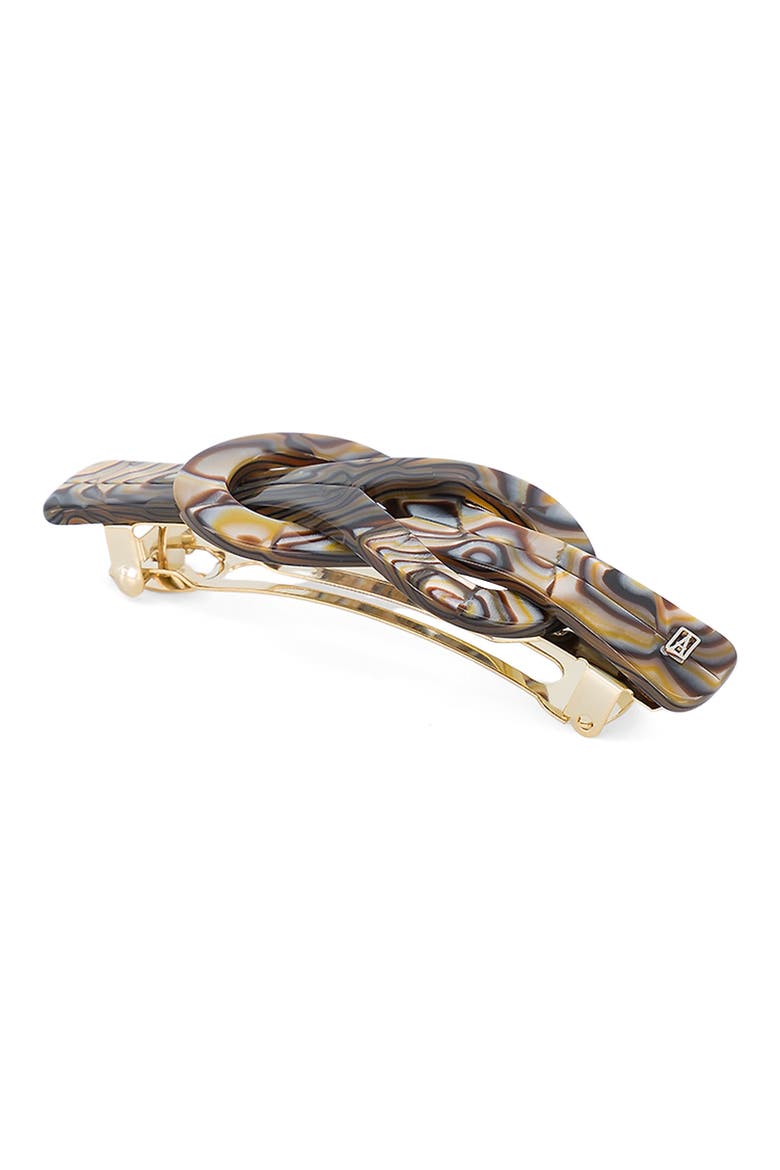 Knotty Barrette, Alternate, color, ONYX
