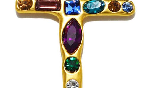 Sequin Emilie Crystal Initial Pendant Necklace In Gold