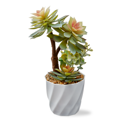Tall Faux Succulent Pot Multi 5.51x5.51x7.87 in Botanicals