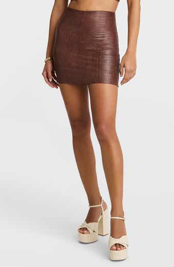 Commando Croc Embossed Faux Leather Miniskirt