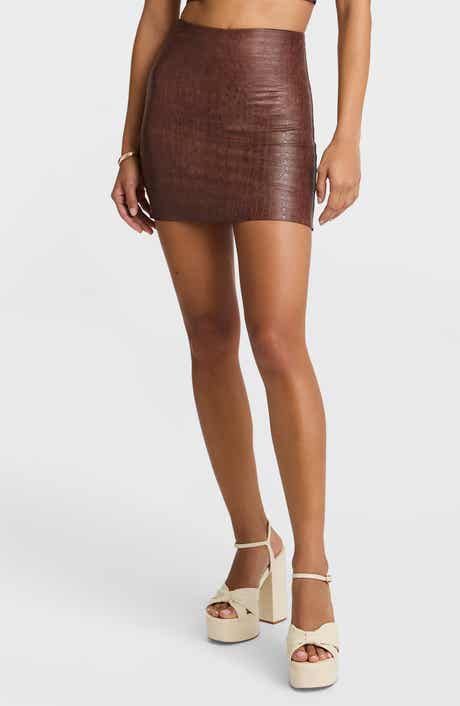 Commando Croc Embossed Faux Leather Miniskirt