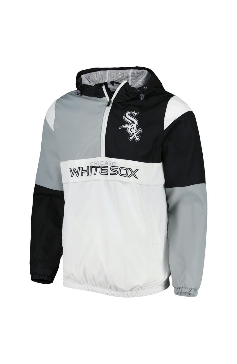 G-III SPORTS BY CARL BANKS Men's G-III Sports by Carl Banks Black/Silver Chicago White Sox Fair Catch Half-Zip Hoodie, Alternate, color, Black