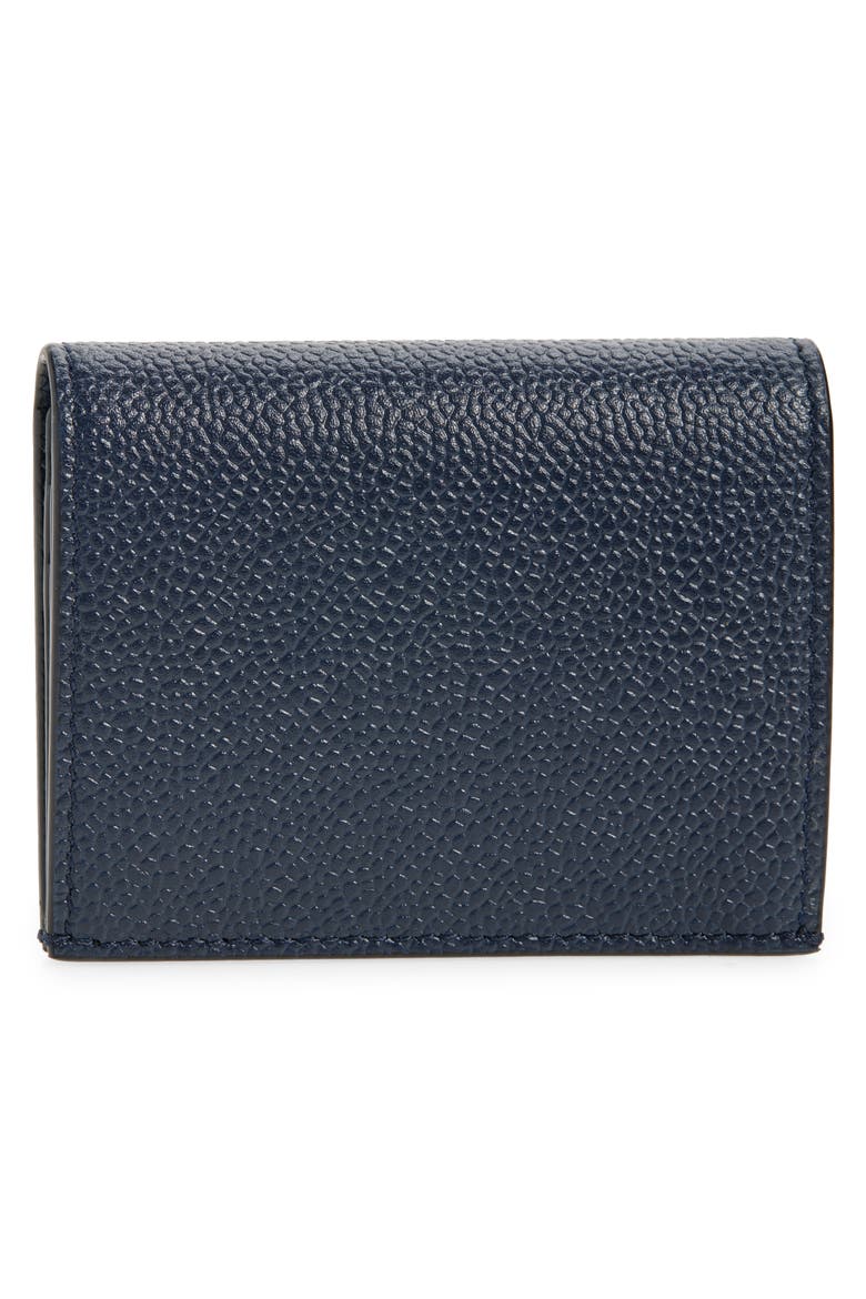 4-Bar Grained Leather Bifold Card Case, Alternate, color, NAVY