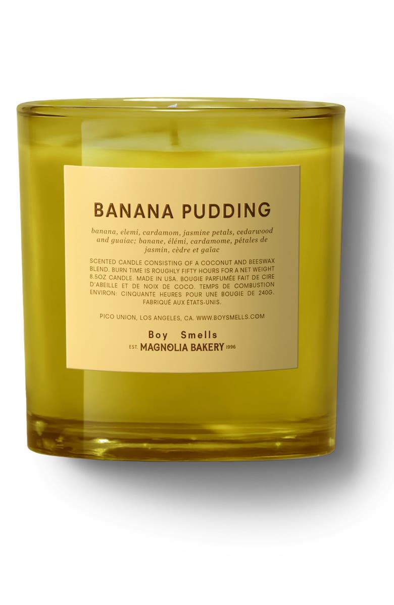 Boy Smells Banana Pudding Scented Candle, Main, color, 
