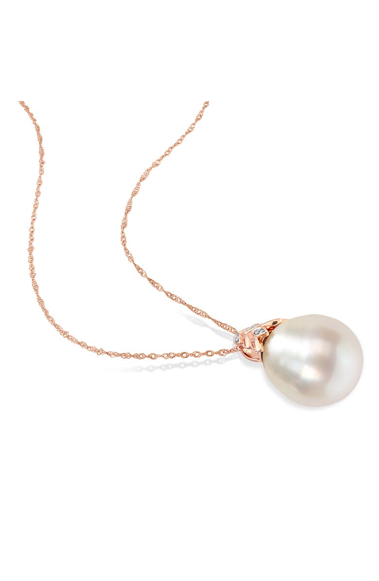 Julianna B. South Sea Pearl & Diamond Necklace 14k Rose Gold, Alternate, color, Cultured South Sea Pearl
