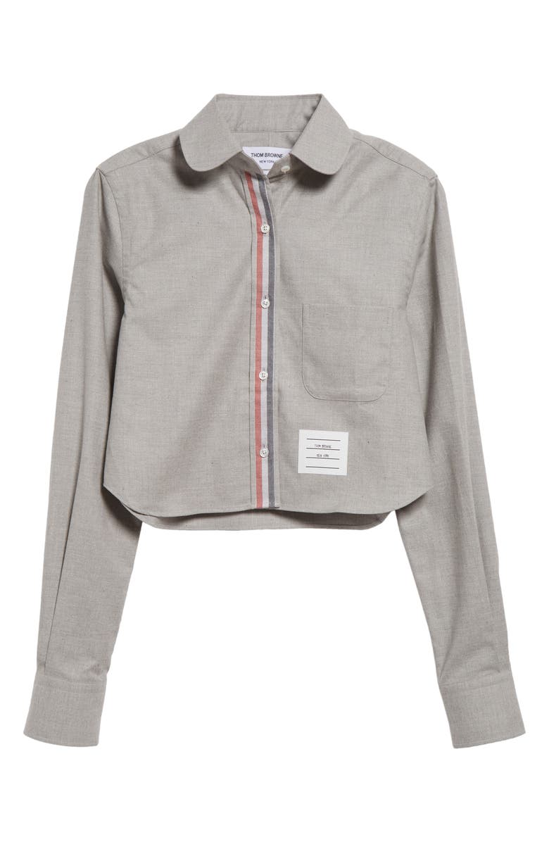 Thom Browne Classic Crop Cotton Button-Up Shirt, Alternate, color,