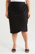 24seven Comfort Apparel Tulip Hem Wrap Skirt