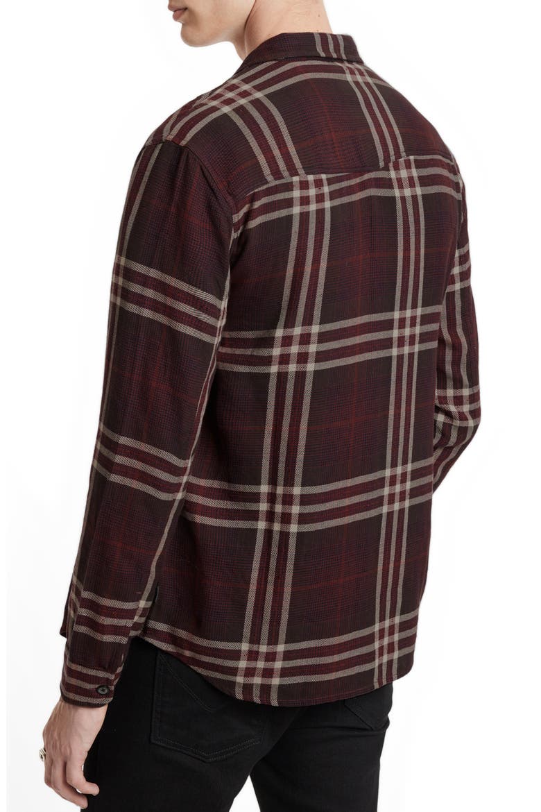 Dale Plaid Button-Up Shirt, Alternate, color, MERLOT
