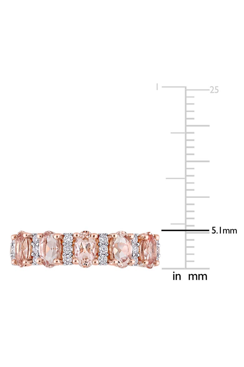 Morganite & Diamond Semi Eternity Ring 14k, Alternate, color, Morganite