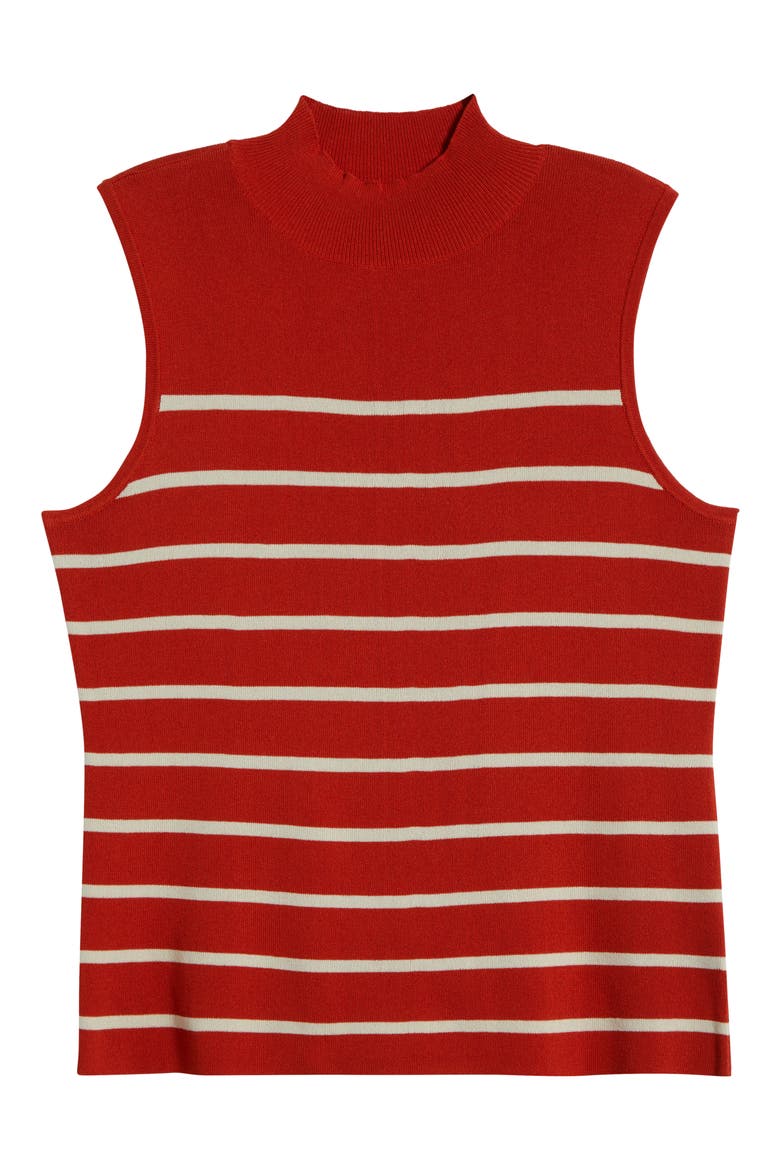 Stripe Sleeveless Mock Neck Sweater, Alternate, color, PERSIMMON VANILLA