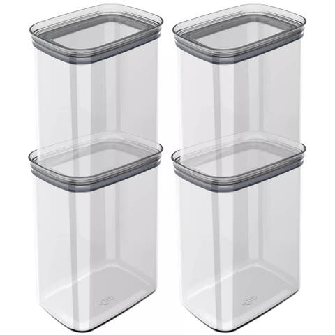 Airtight Clear Stackable Food Storage Container Set with Leak Proof Lid