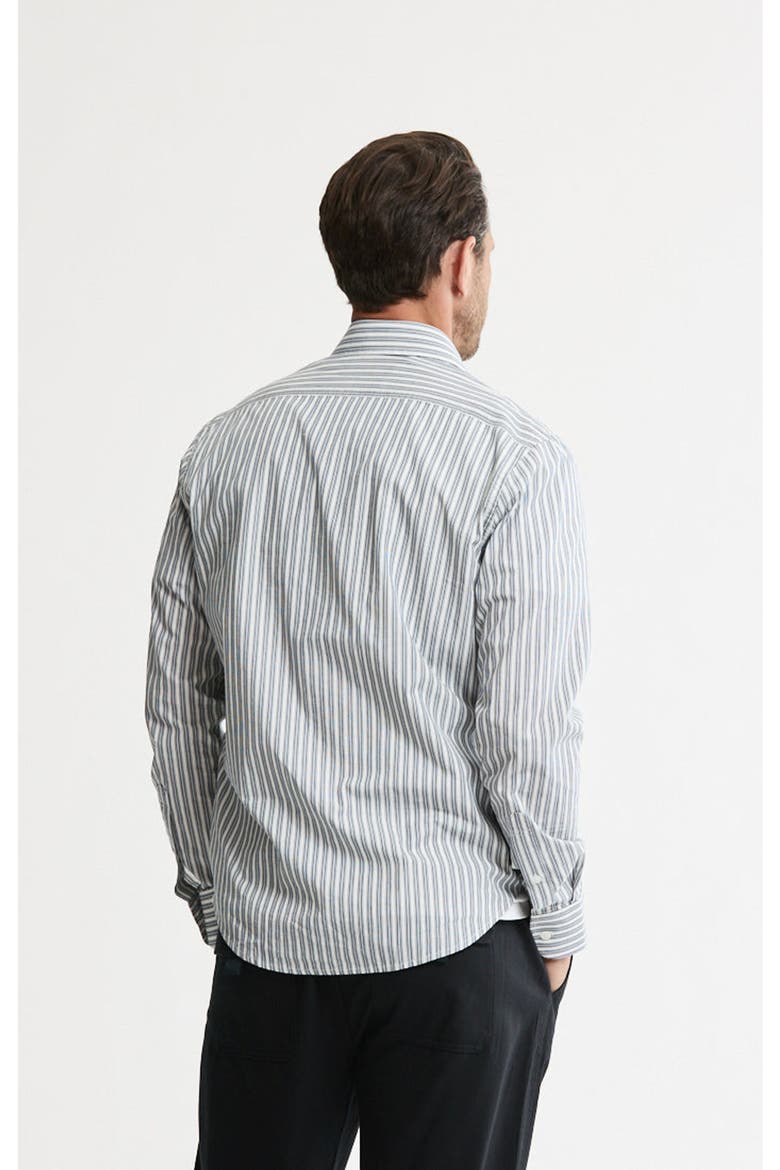 Hayati Cotton Button-Down Shirt, Alternate, color, Grey Stripe
