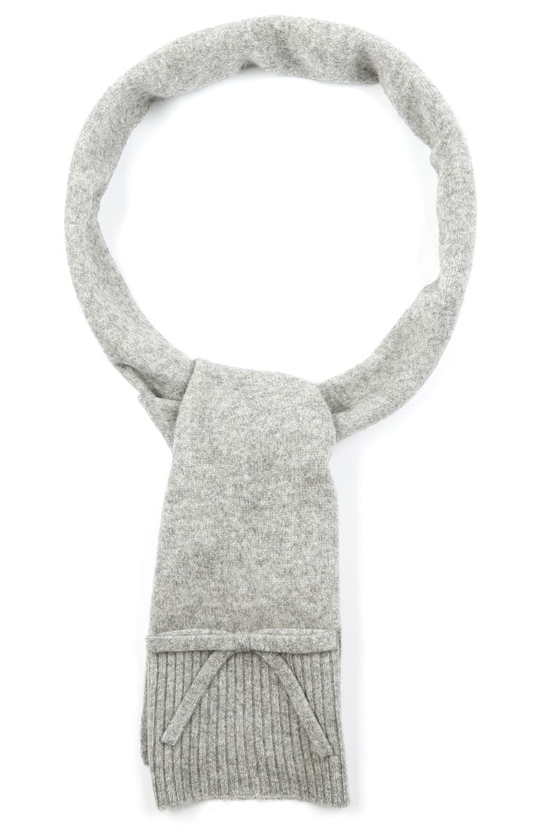 Kate Spade New York bow wool scarf, Alternate, color, Heather Grey