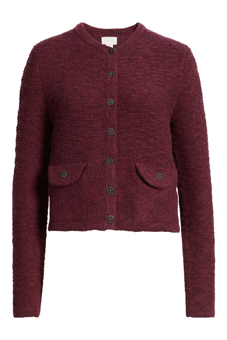 Marled Cardigan Sweater Jacket, Alternate, color, BURGUNDY LONDON