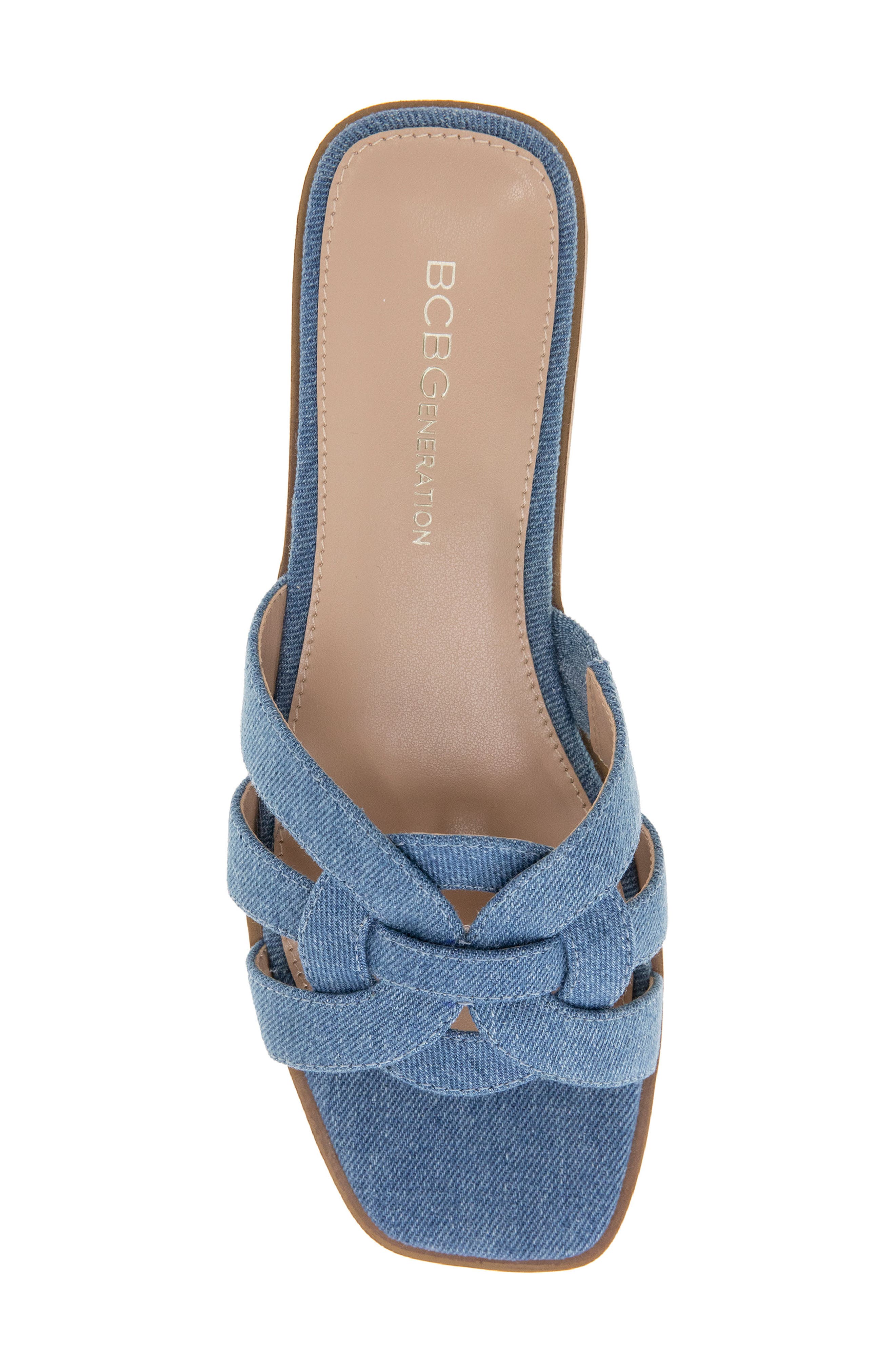 BCBGeneration Meltem Square Toe Slide Sandal, Alternate, color, Denim