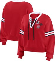WEAR by Erin Andrews Women's WEAR by Erin Andrews Red Georgia Bulldogs Lace-Up Pullover Sweater