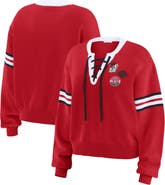 WEAR by Erin Andrews Women's WEAR by Erin Andrews Red Georgia Bulldogs Lace-Up Pullover Sweater