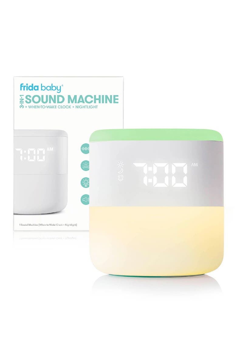 3-in-1 Sound Machine + When to Wake™ Clock & Nightlight, Main, color, WHITE