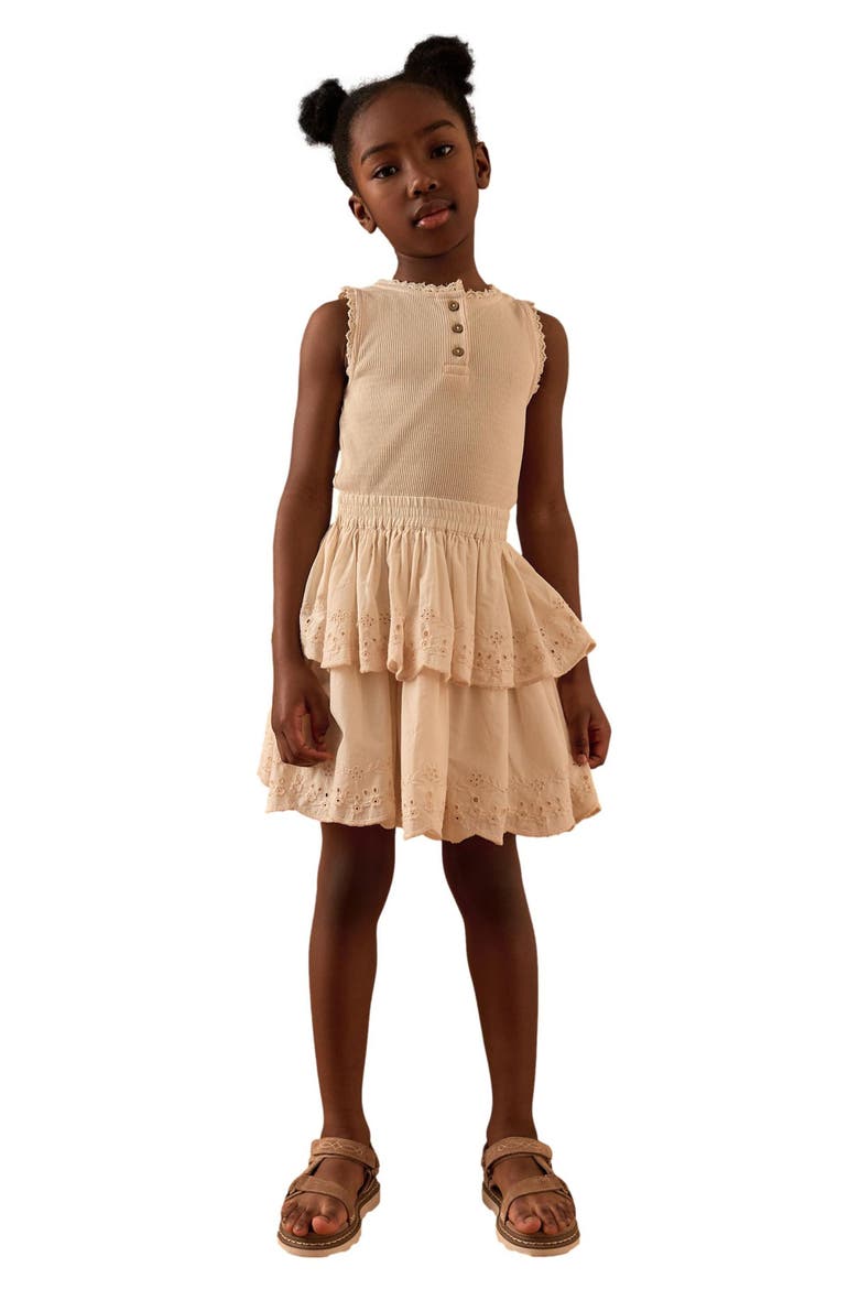 Kids' Twofer Tiered Dress, Main, color, CREAM