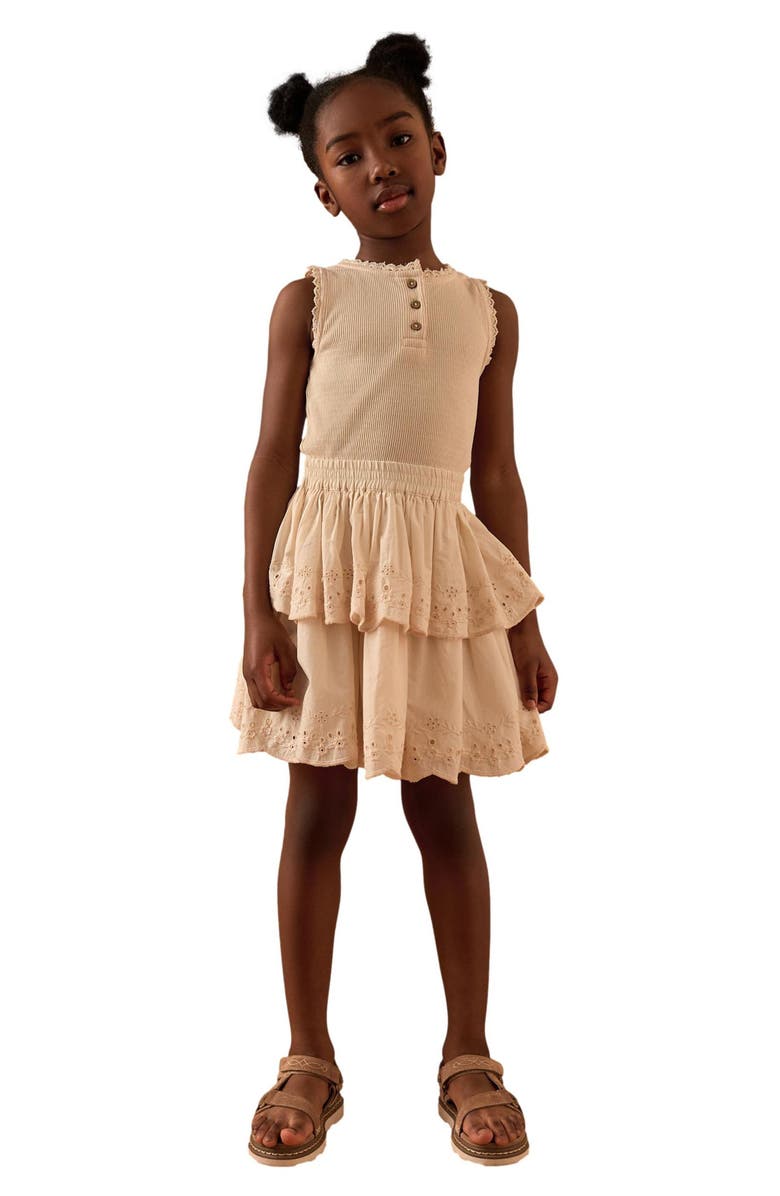 NEXT Kids' Twofer Tiered Dress, Main, color, Cream